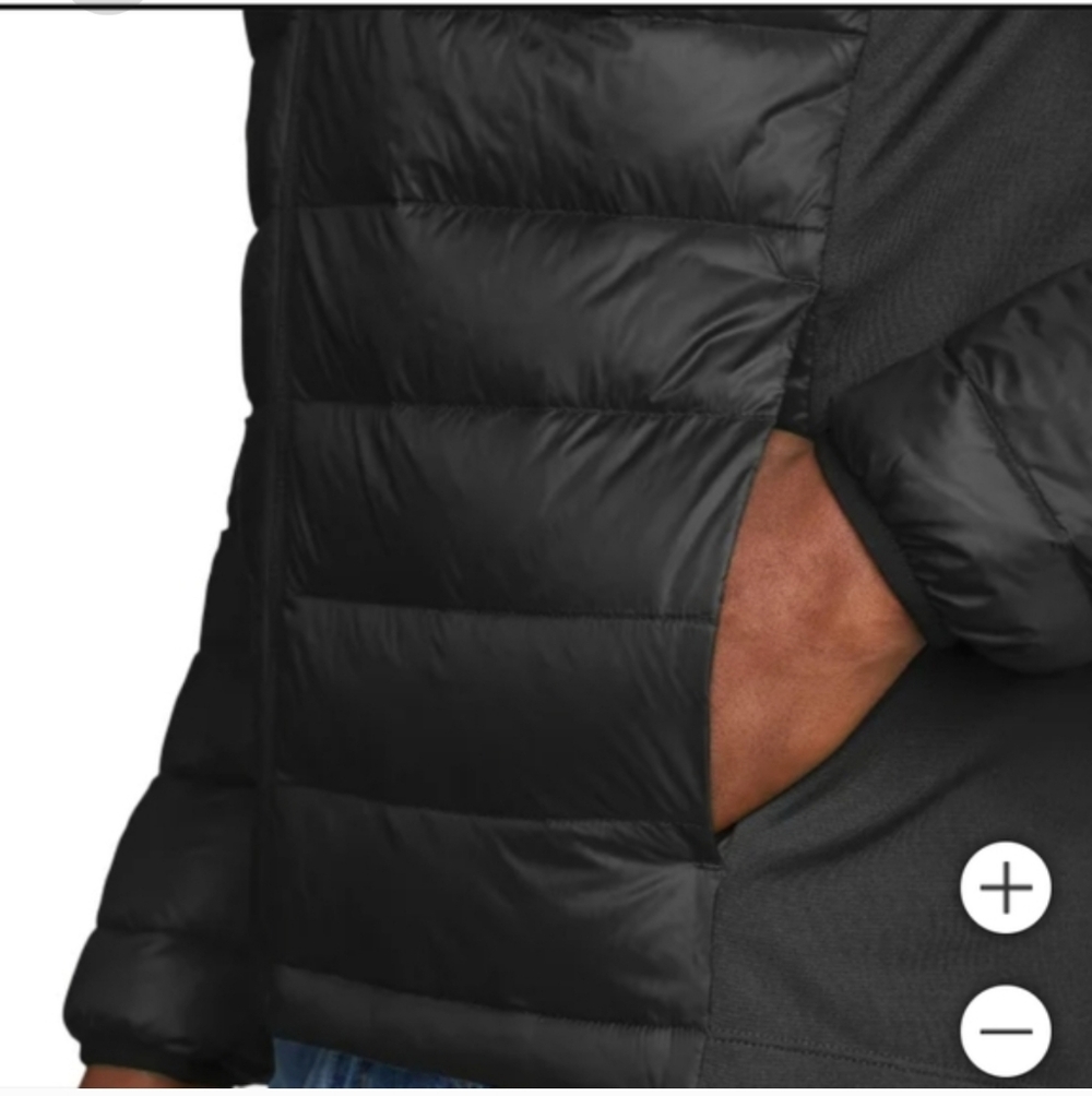 Eddie Bauer Men's Black DownPuffer Jacket with Hood Winter - Picture 4 of 6